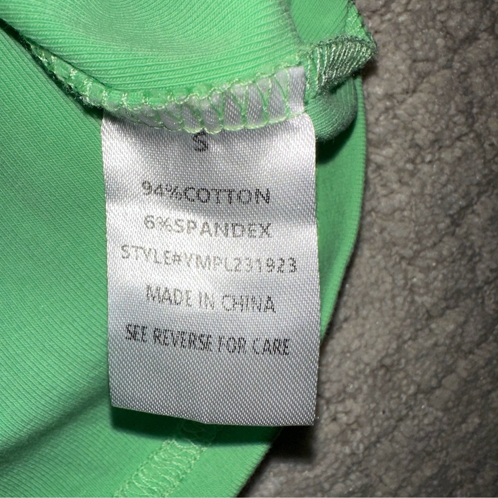 Pink Lily Mint Green Round Neck Casual Cotton Dress Cap Sleeve Size S Tie Waist - Picture 3 of 7